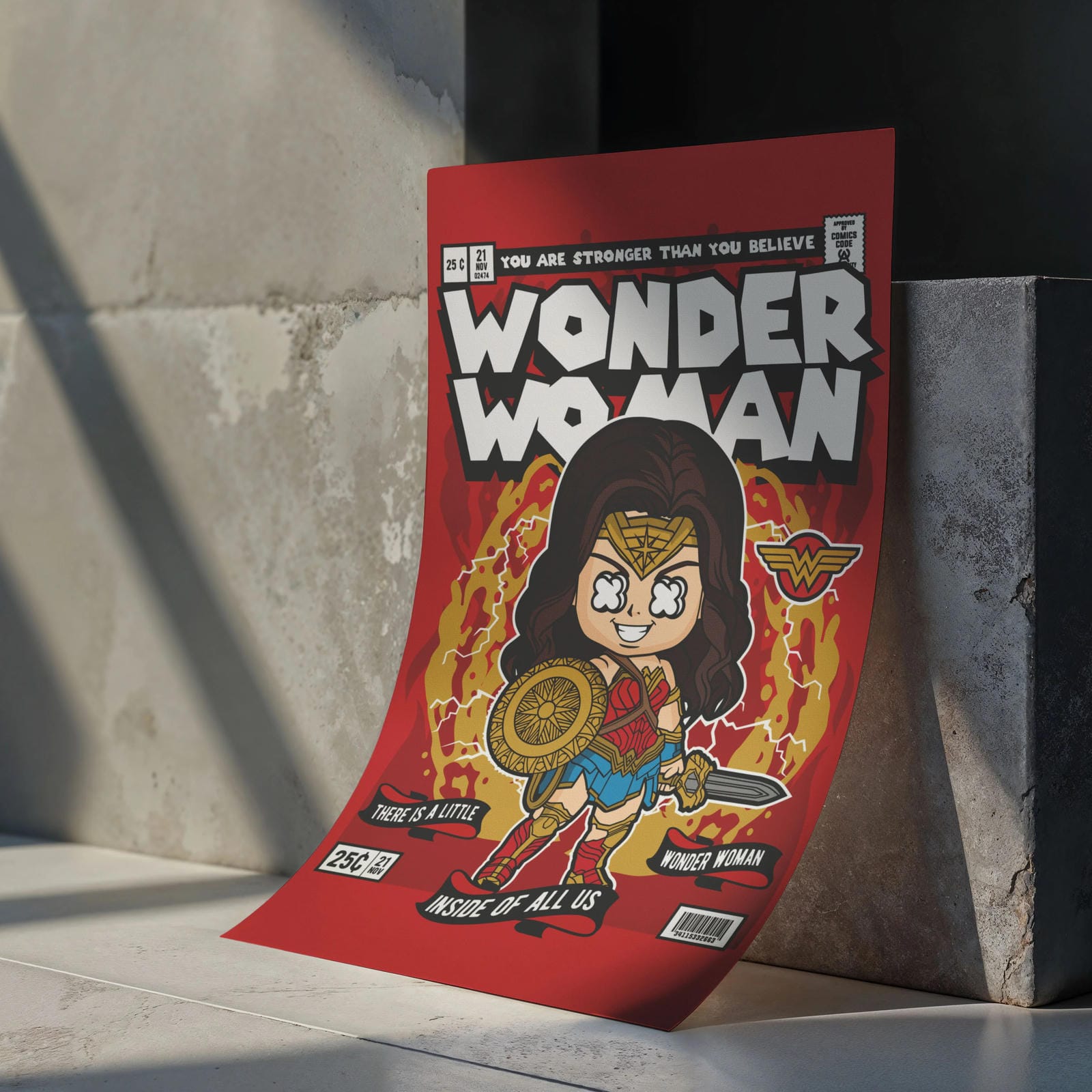 Wonder Woman Art Wall Decor – Retro Cartoon Comic Poster