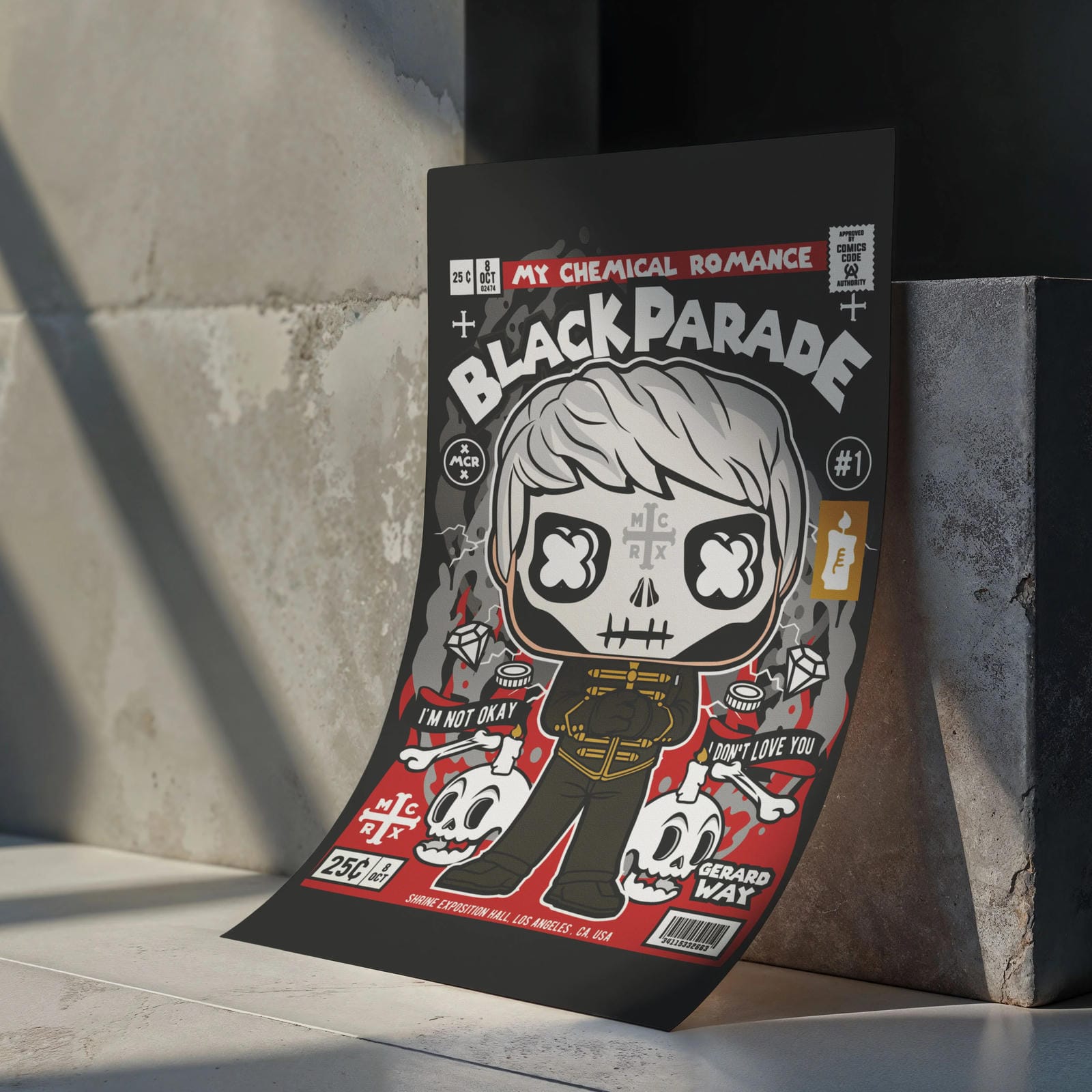 Gerard Way Black Parade Art Wall Decor – Retro Cartoon Comic Poster