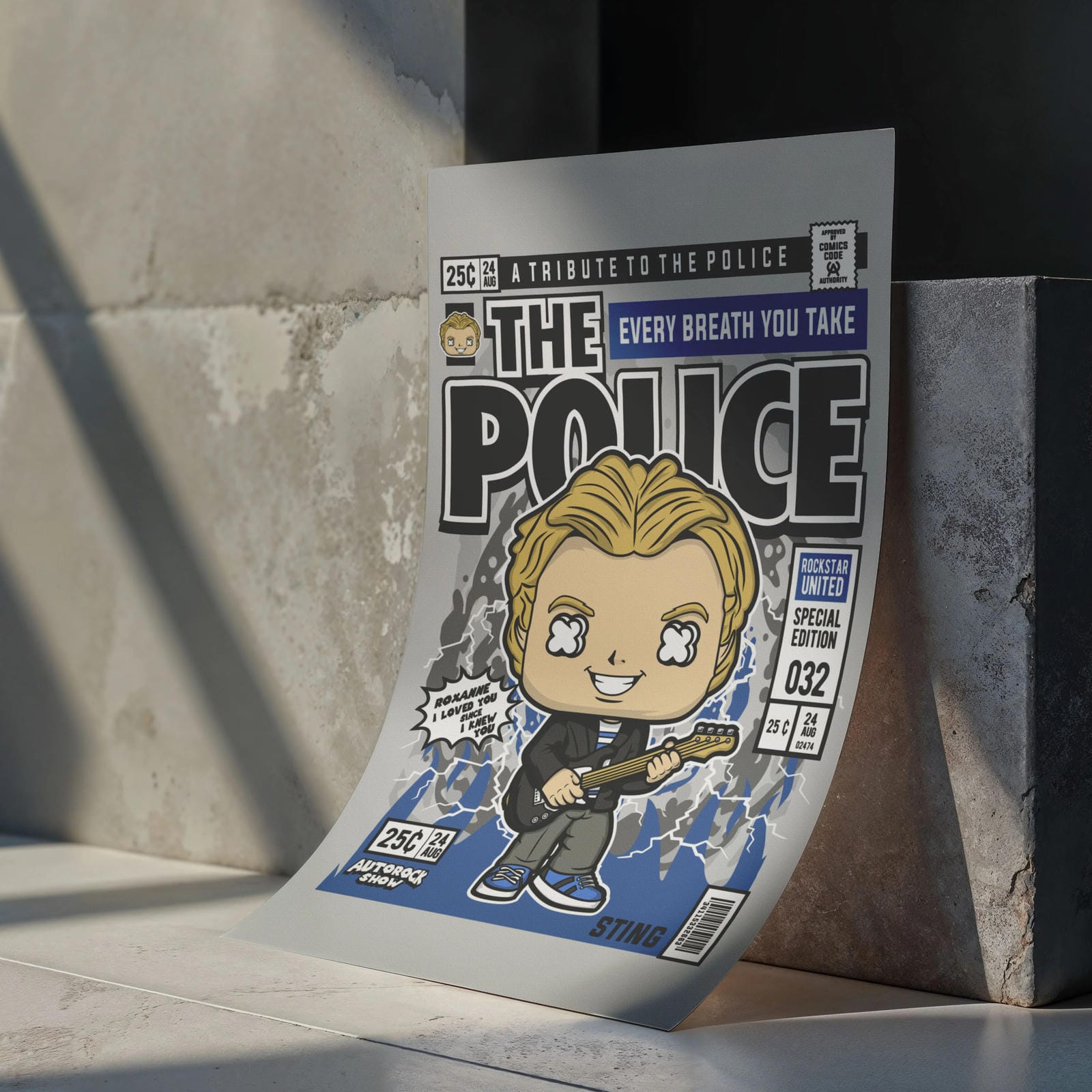 The Police Sting Art Wall Decor – Retro Cartoon Comic Poster