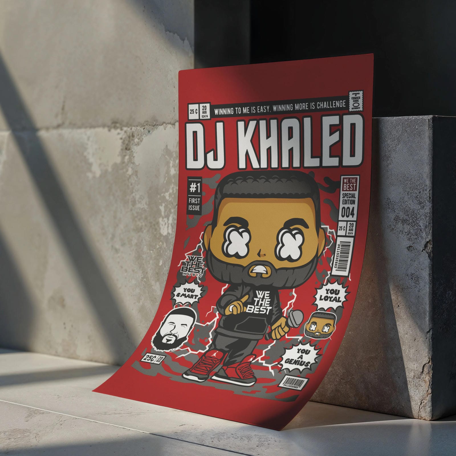 DJ Khaled Art Wall Decor – Retro Cartoon Comic Poster