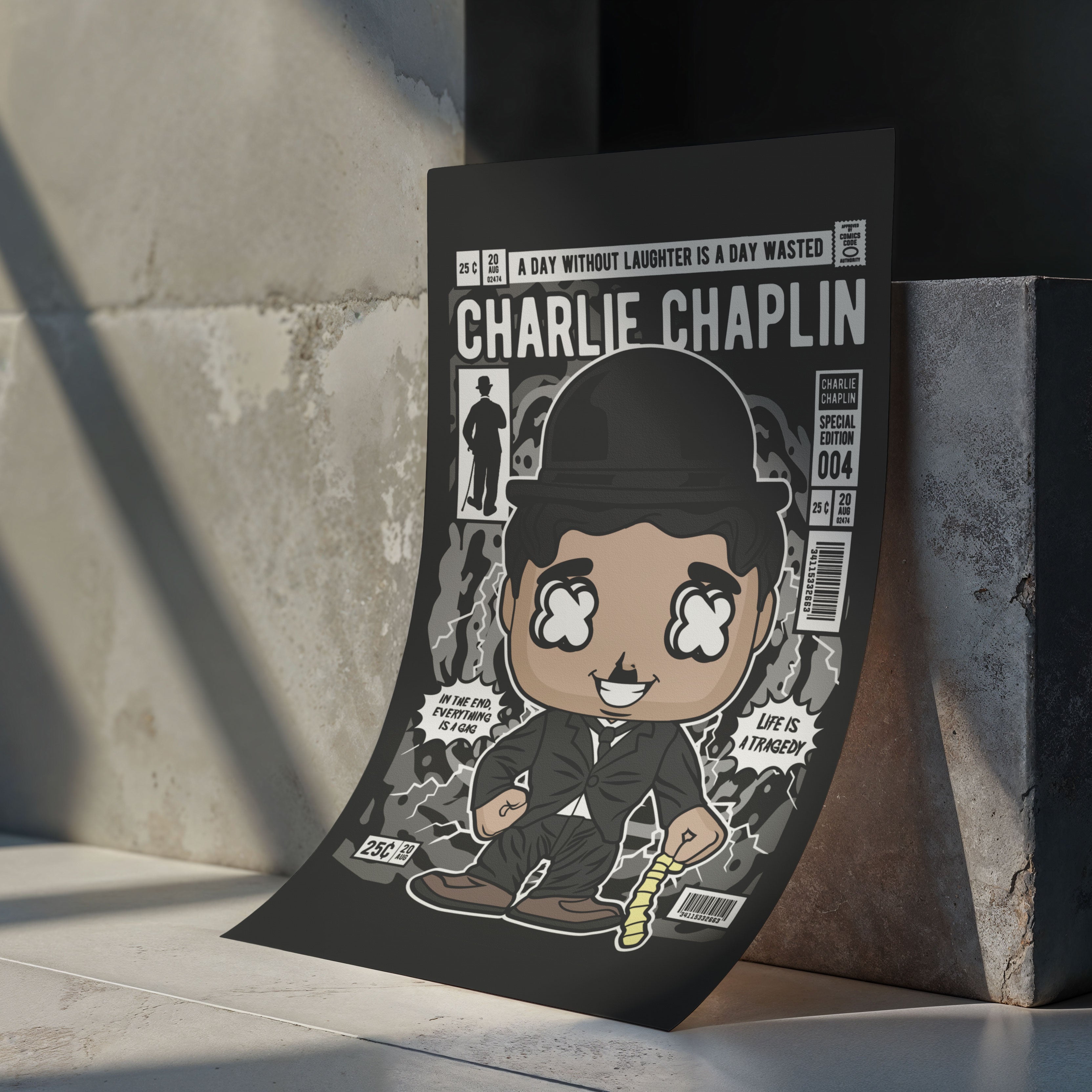 Charlie Chaplin Art Wall Decor – Retro Cartoon Comic Poster