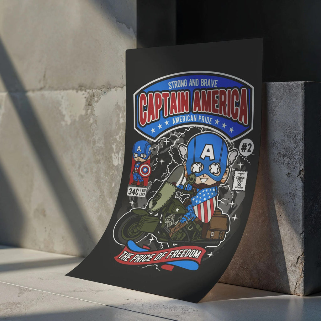 Captain America Art Wall Decor – Retro Cartoon Comic Poster