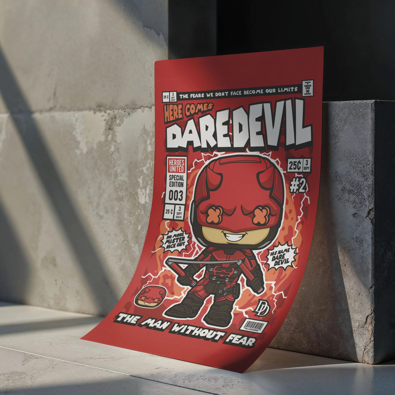 Dare Devil Art Wall Decor – Retro Cartoon Comic Poster