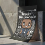 Dom Toretto Fast & Furious Art Wall Decor – Retro Cartoon Comic Poster