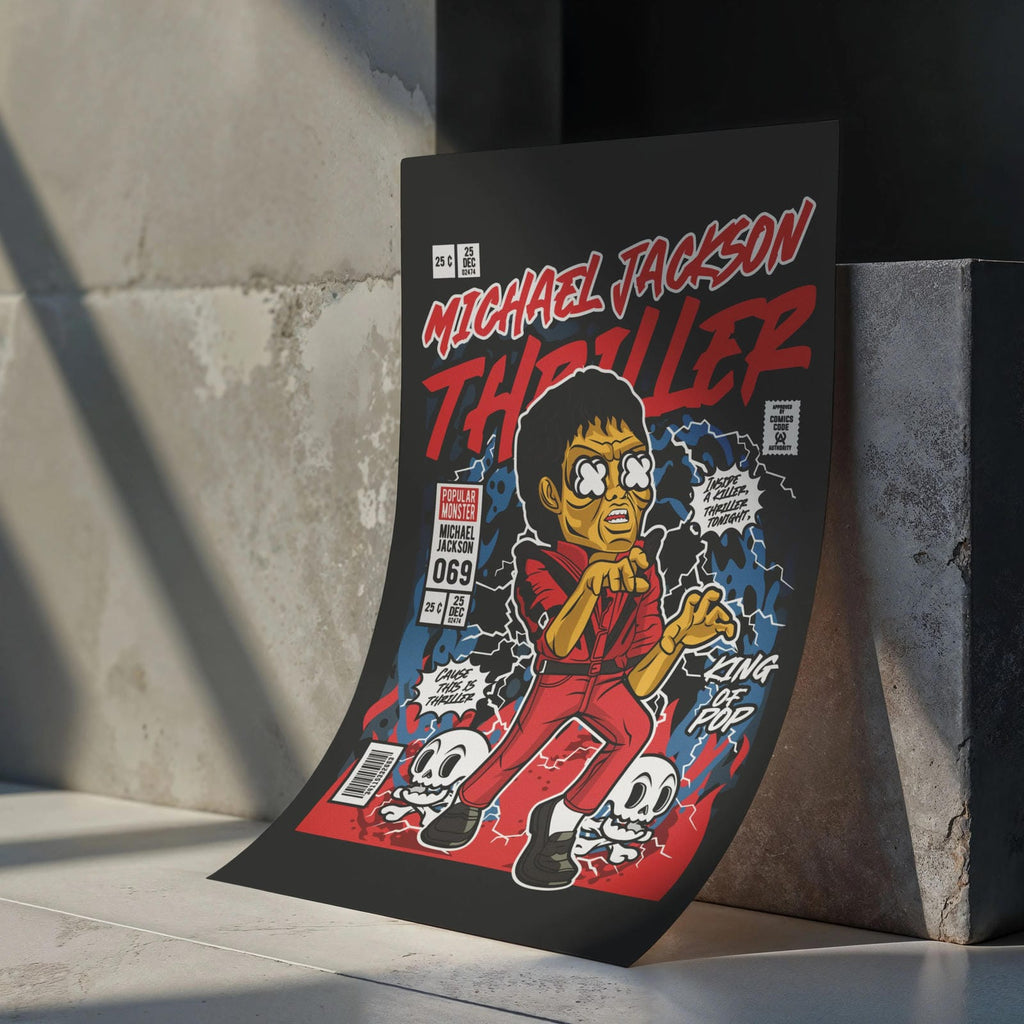MJ Thriller Art Wall Decor – Retro Cartoon Comic Poster