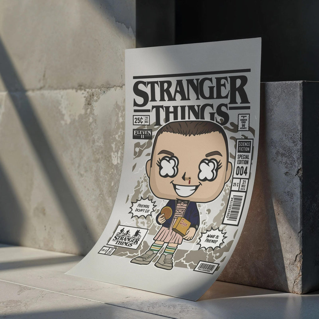 Eleven Stranger Things Art Wall Decor – Retro Cartoon Comic Poster
