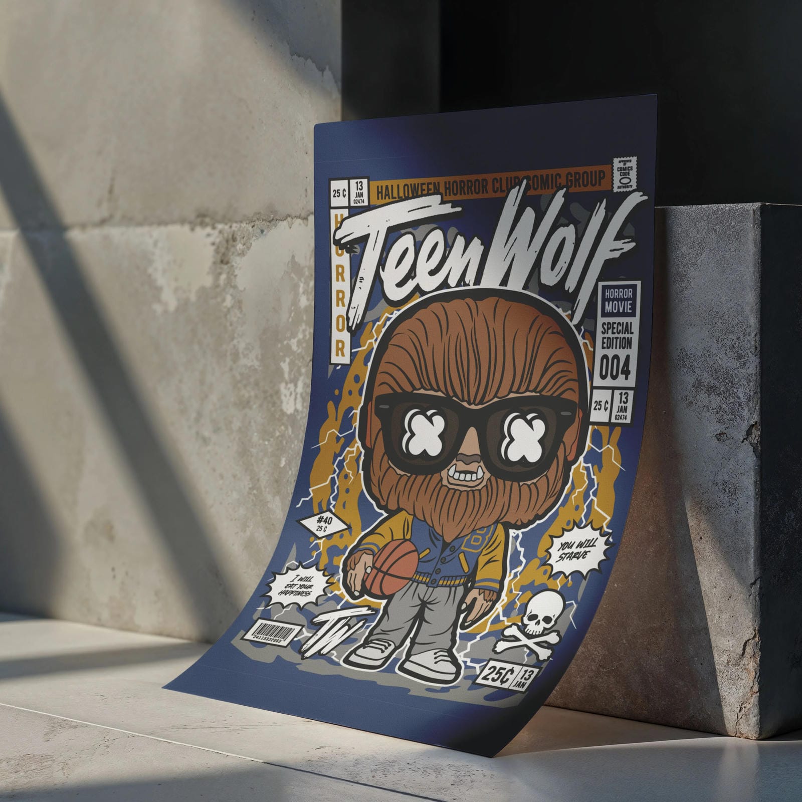 Teen Wolf Art Wall Decor – Retro Cartoon Comic Poster