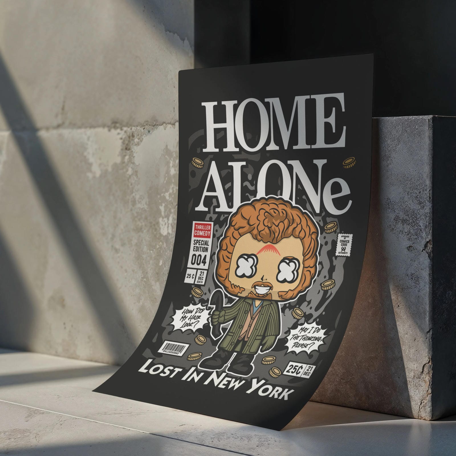 Marv Home Alone Art Wall Decor – Retro Cartoon Comic Poster