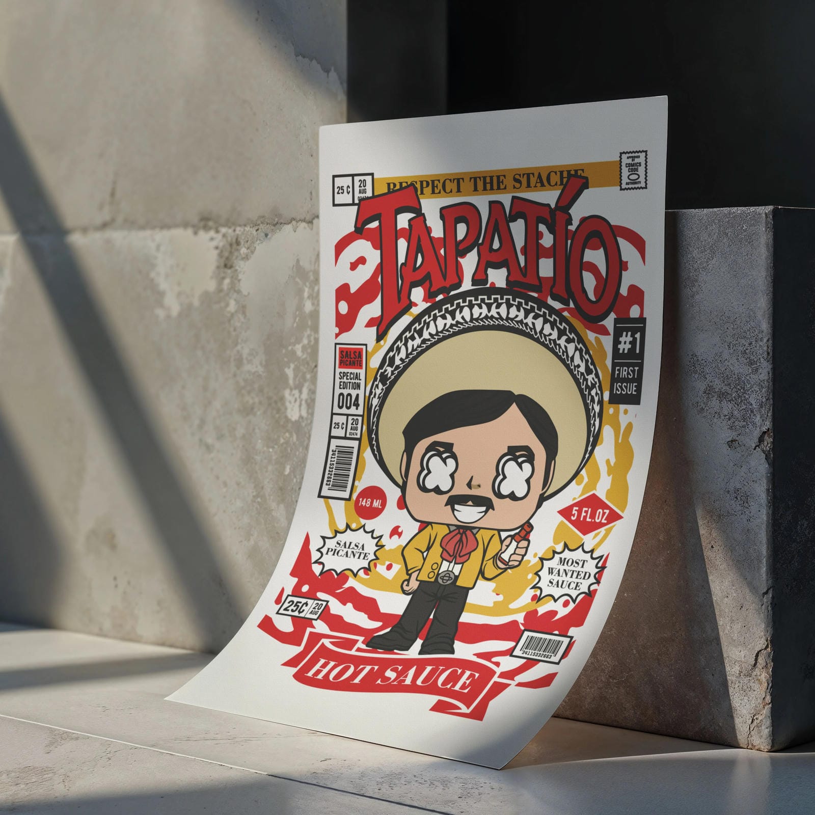 Tapatio Man Art Wall Decor – Retro Cartoon Comic Poster