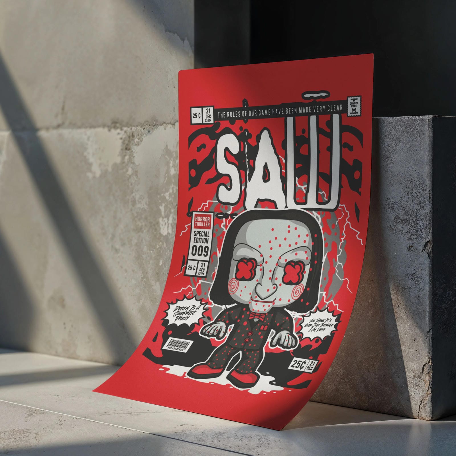 SAW Billy Art Wall Decor – Retro Cartoon Comic Poster