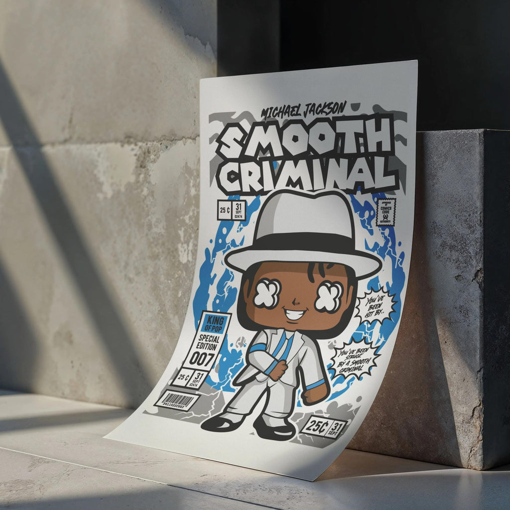 MJ Smooth Criminal Art Wall Decor – Retro Cartoon Comic Poster