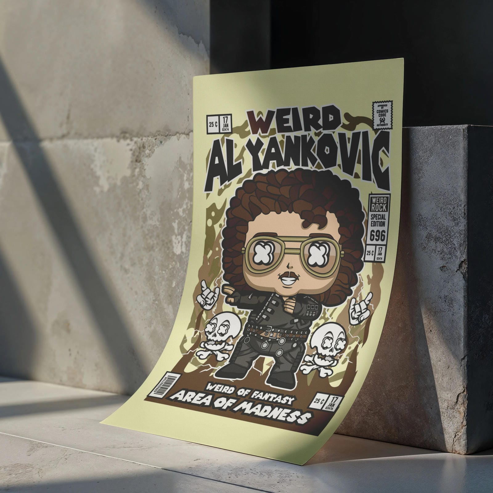 Weird Al Yankovic Art Wall Decor – Retro Cartoon Comic Poster