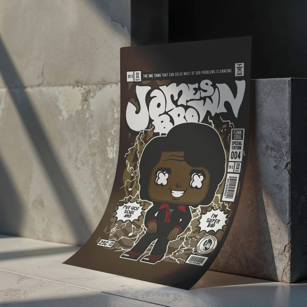 James Brown Art Wall Decor – Retro Cartoon Comic Poster
