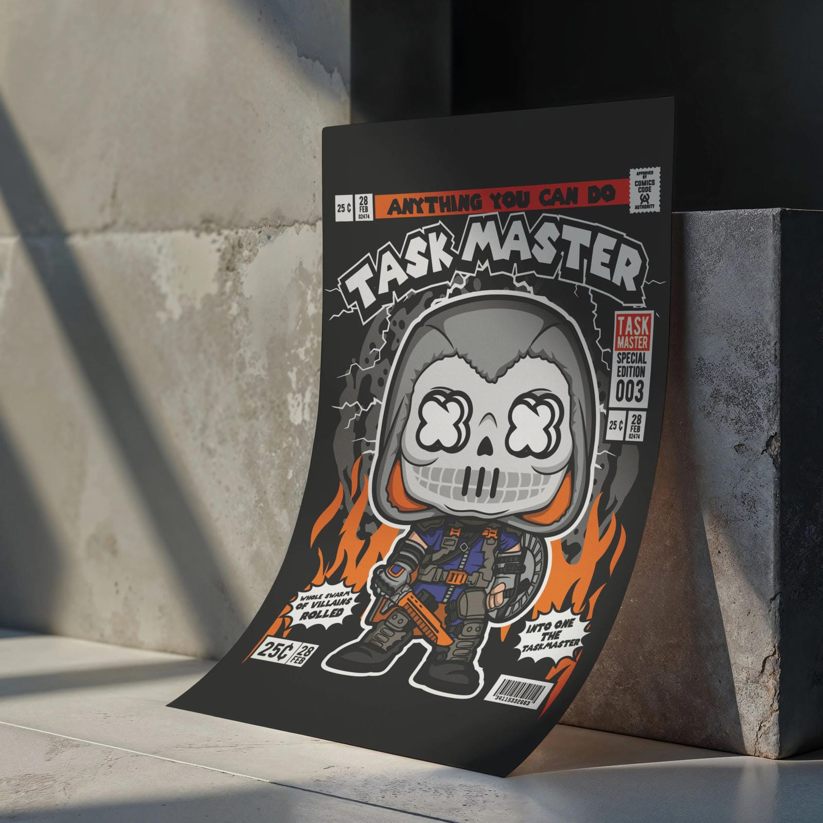 Task Master Art Wall Decor – Retro Cartoon Comic Poster