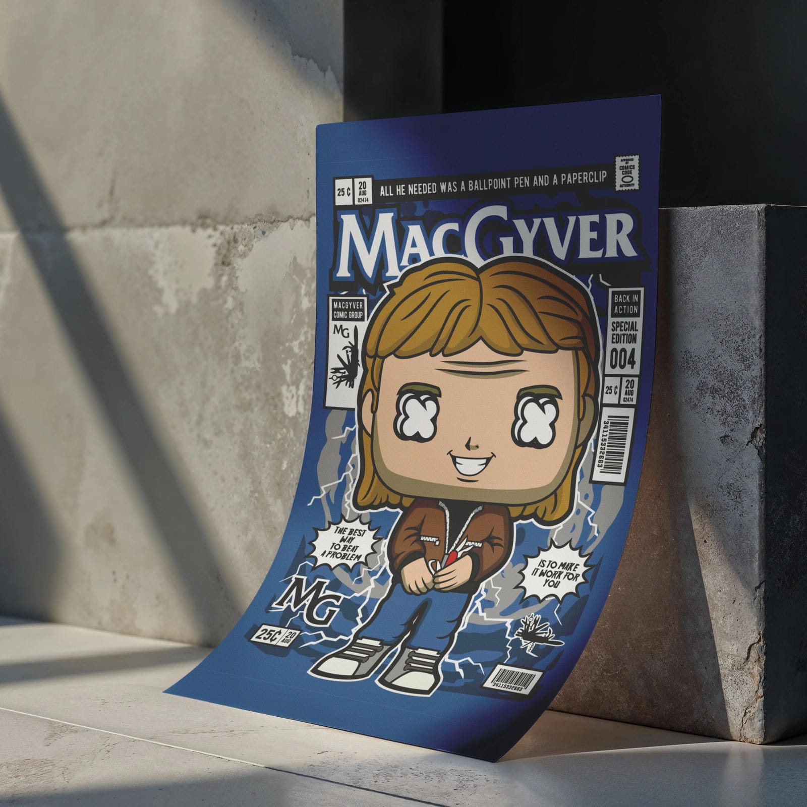 Macgyver Art Wall Decor – Retro Cartoon Comic Poster