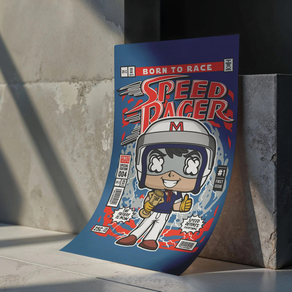 Speed Racer Art Wall Decor – Retro Cartoon Comic Poster