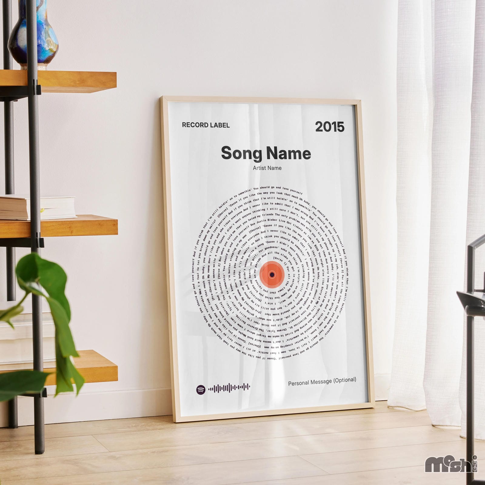 Custom Song Lyric Vinyl Poster – Music Wall Art with Spotify Code | Unique Gift for Couples & Music Lovers