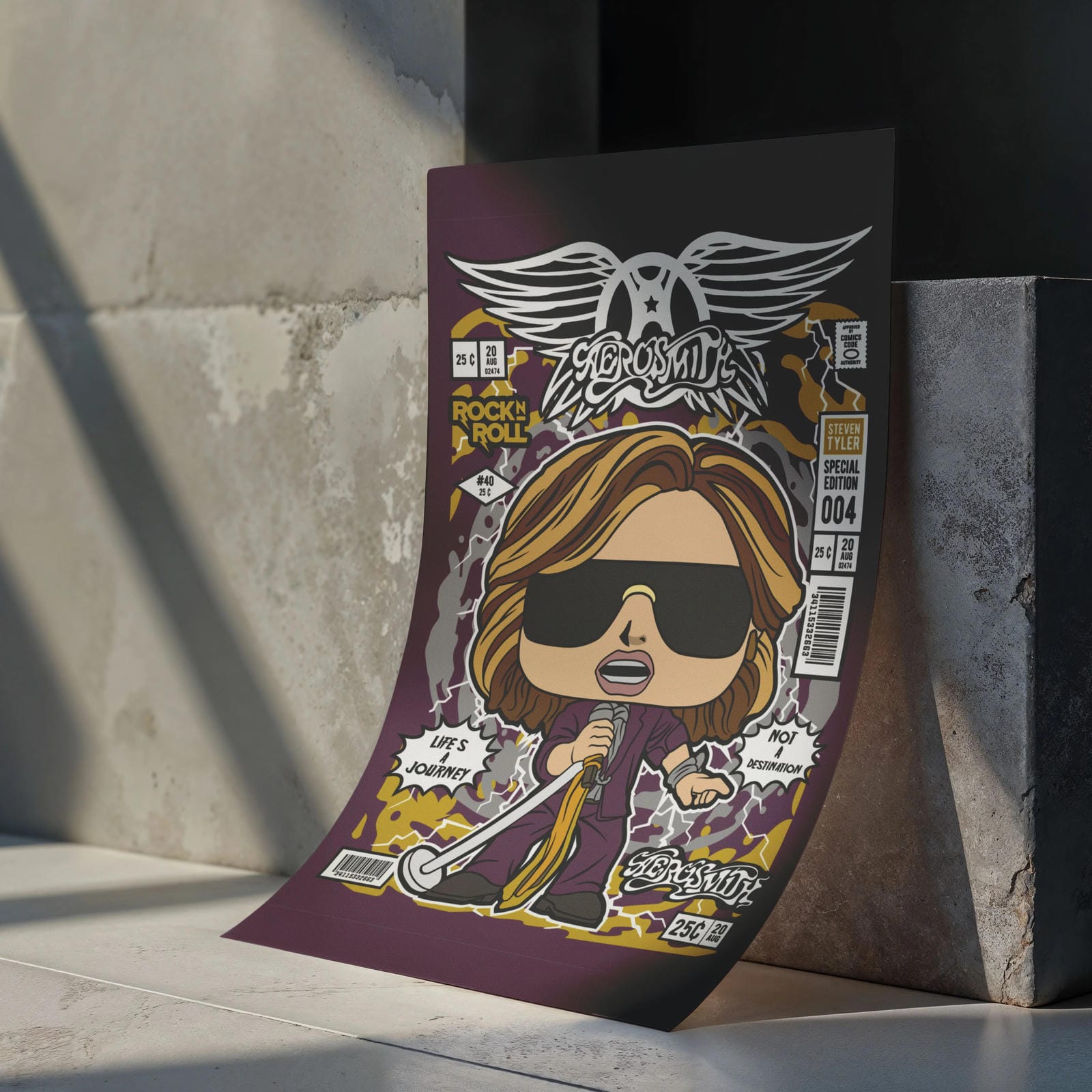 Steven Tyler Aerosmith Art Wall Decor – Retro Cartoon Comic Poster ...