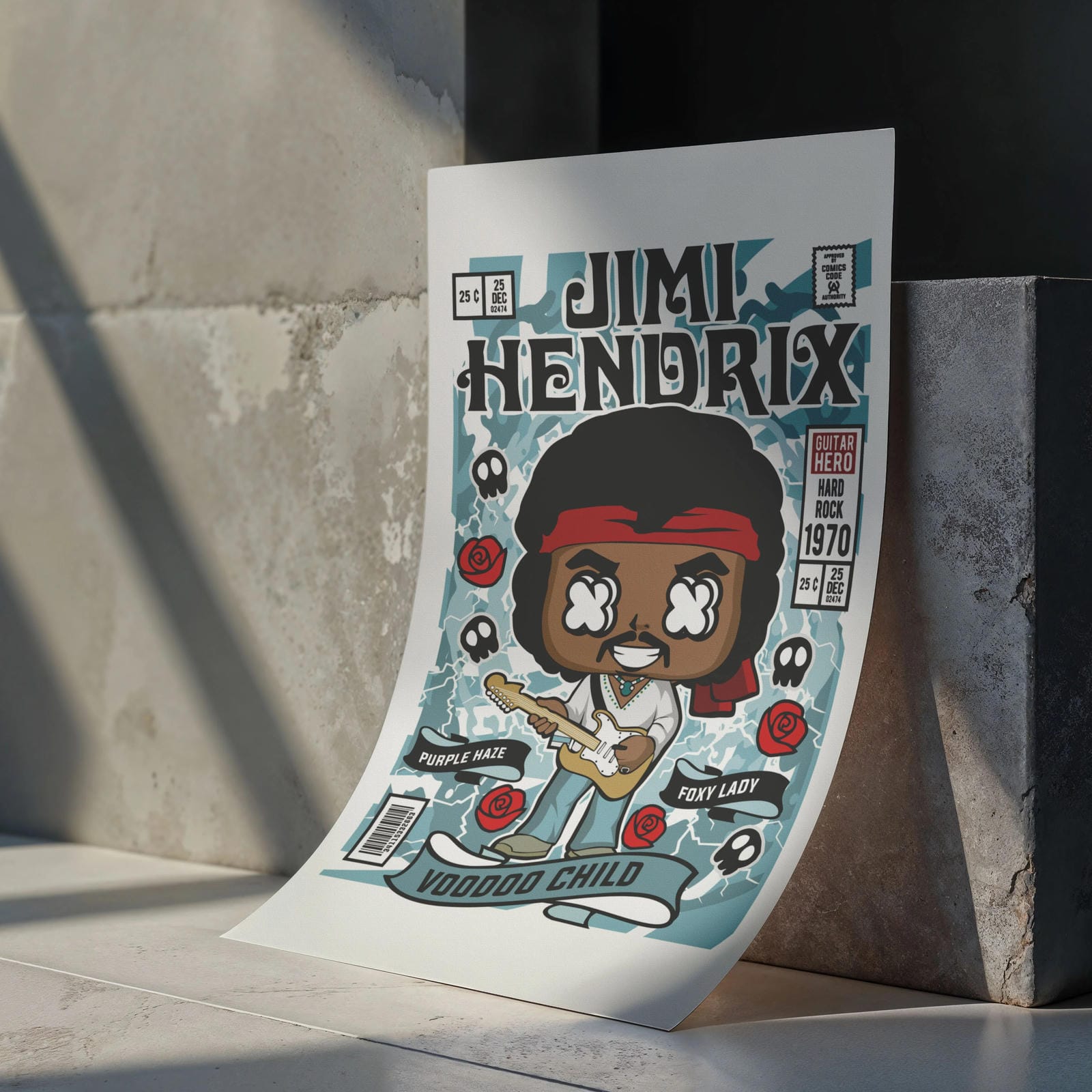 Jimmy Hendrix Art Wall Decor – Retro Cartoon Comic Poster