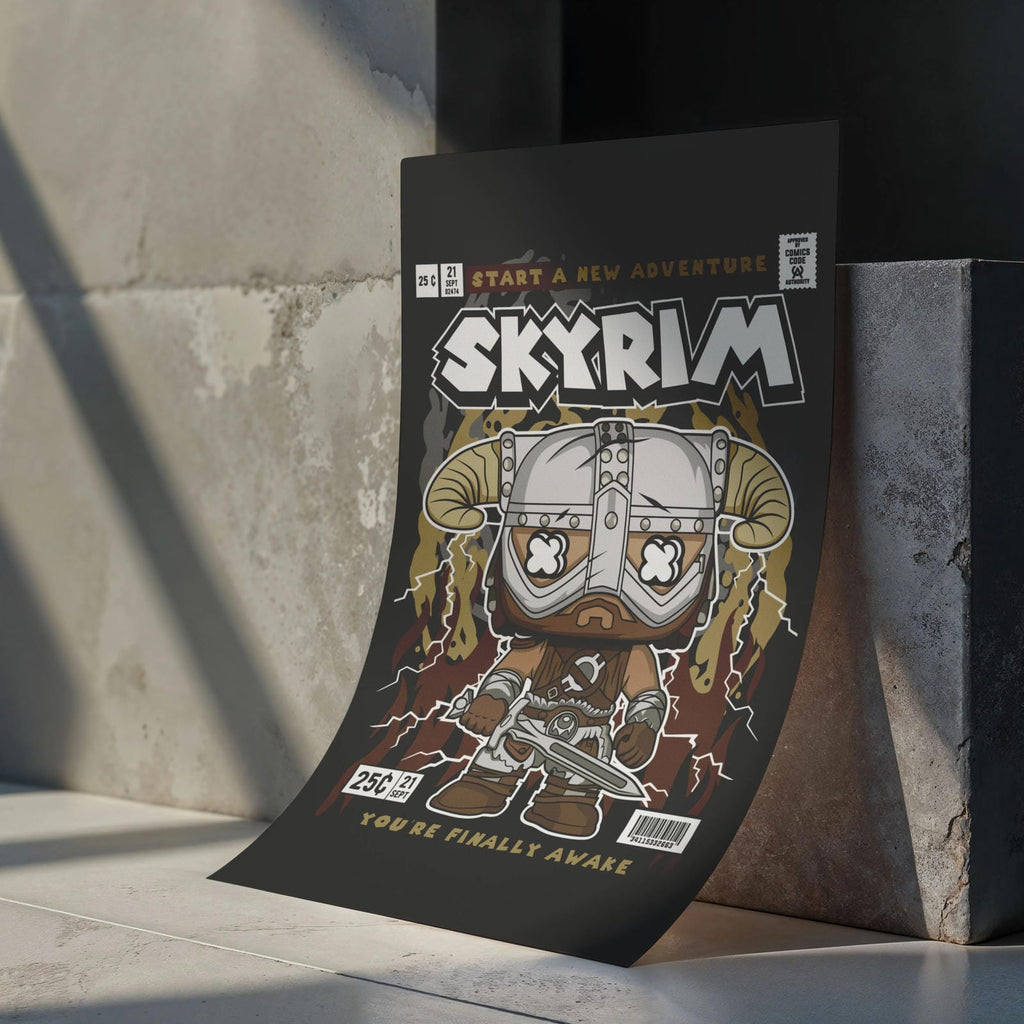 Skyrim Art Wall Decor – Retro Cartoon Comic Poster