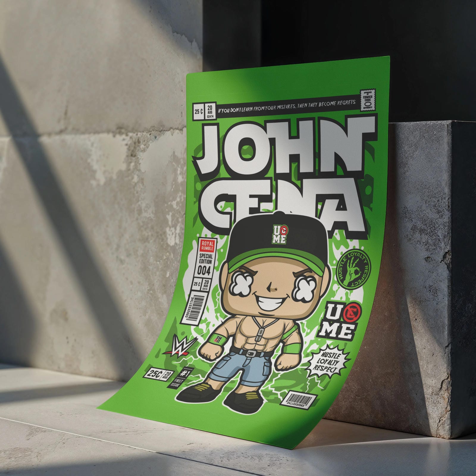 John Cena Art Wall Decor – Retro Cartoon Comic Poster