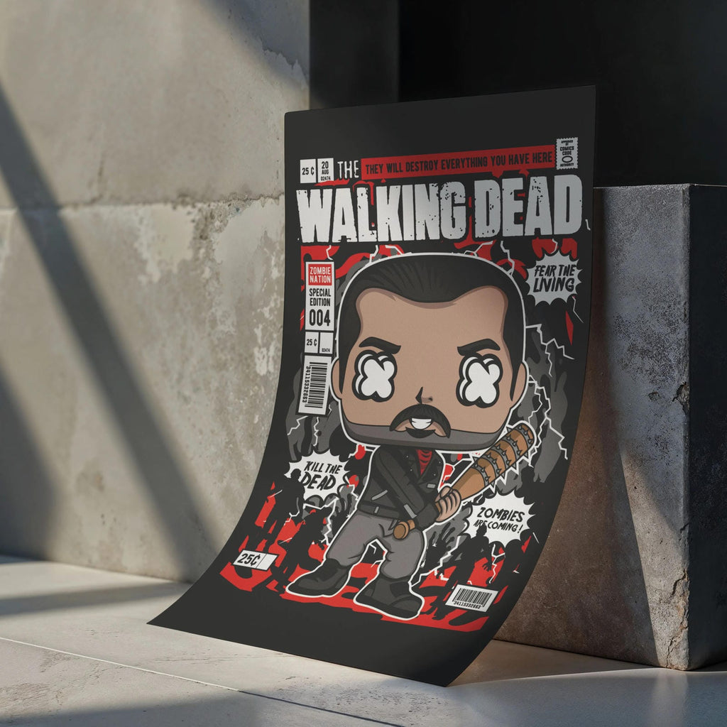 Negan Walking Dead Art Wall Decor – Retro Cartoon Comic Poster