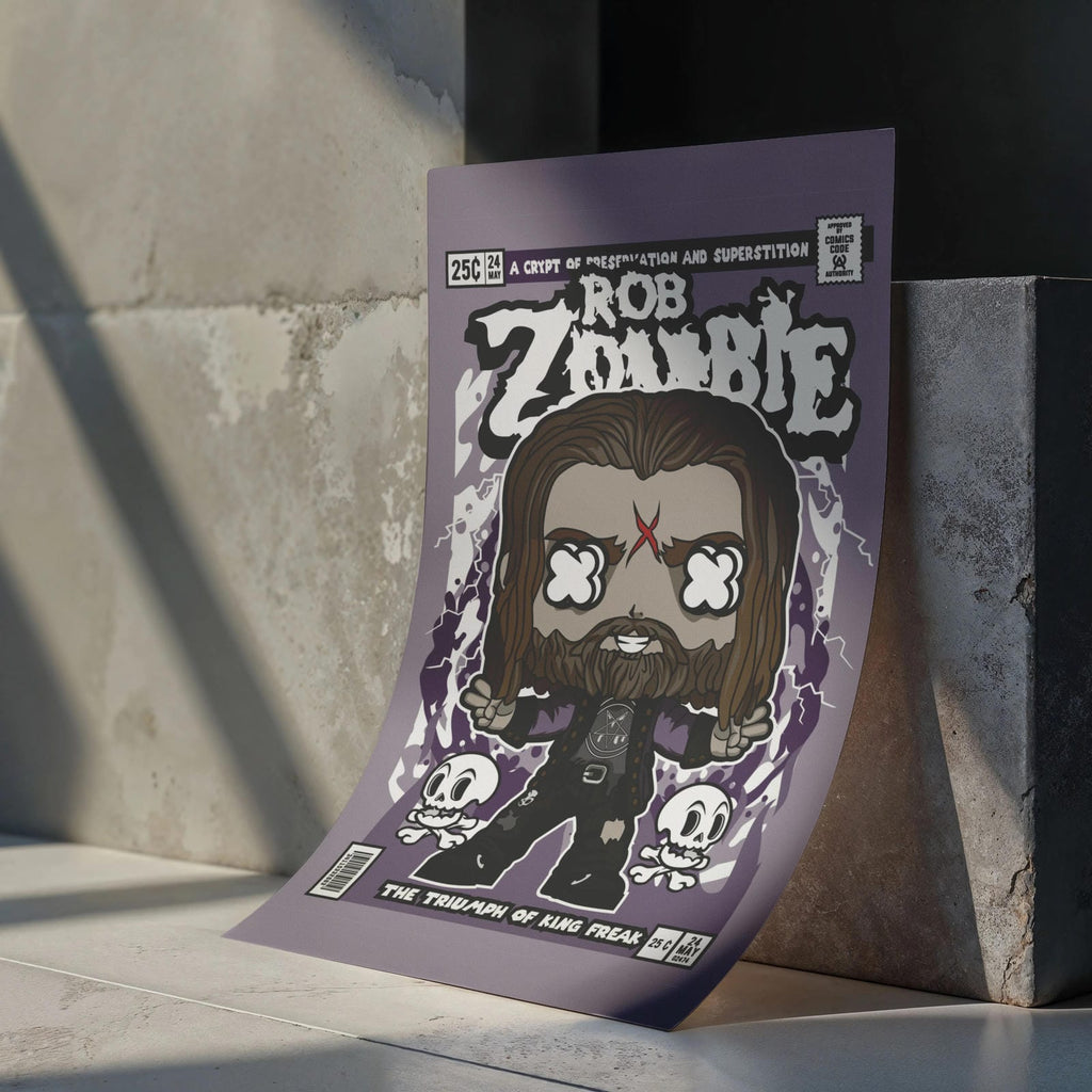 Rob Zombie Art Wall Decor – Retro Cartoon Comic Poster