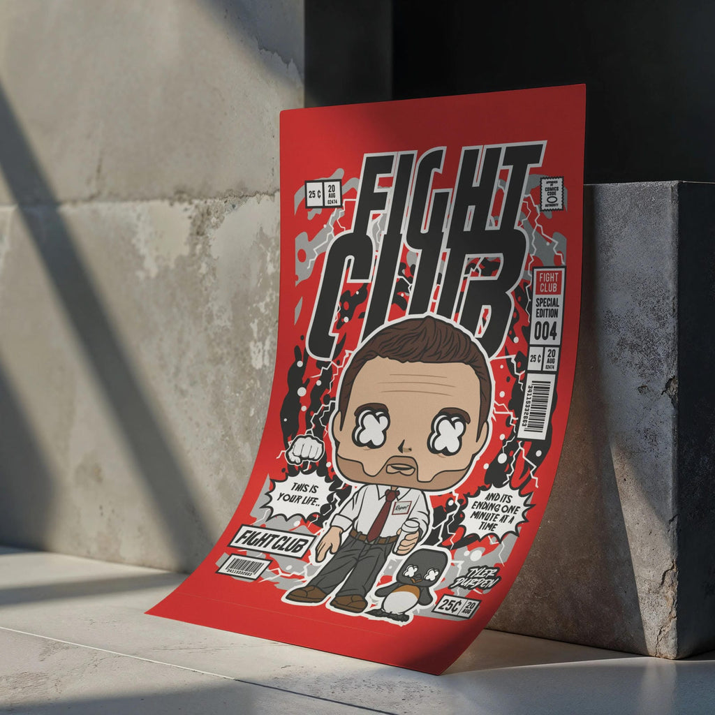 Fight Club Art Wall Decor – Retro Cartoon Comic Poster
