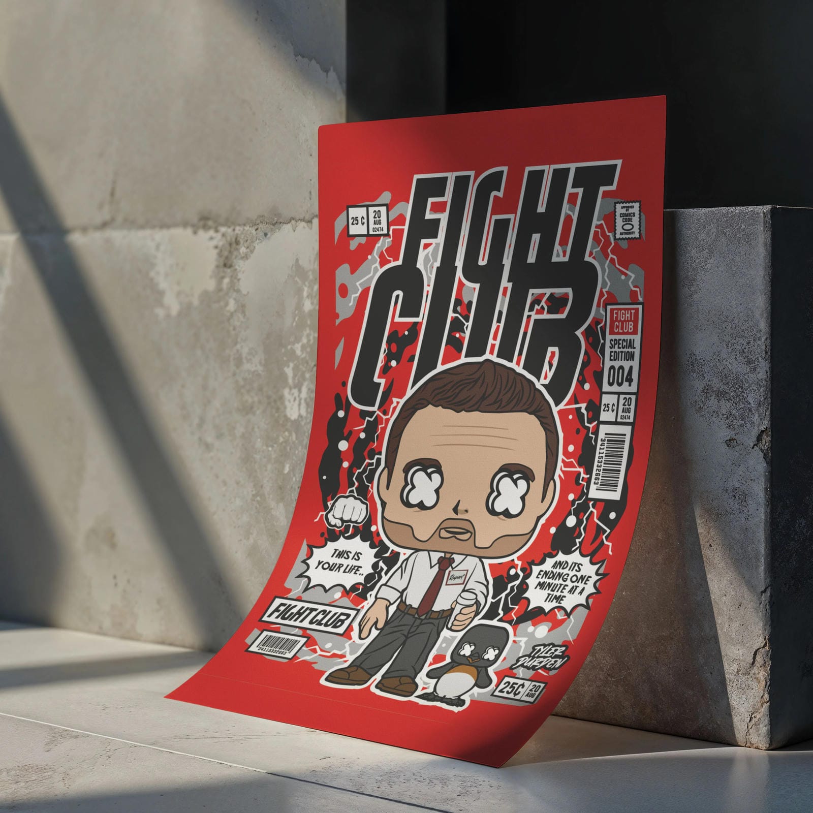 Fight Club Art Wall Decor – Retro Cartoon Comic Poster