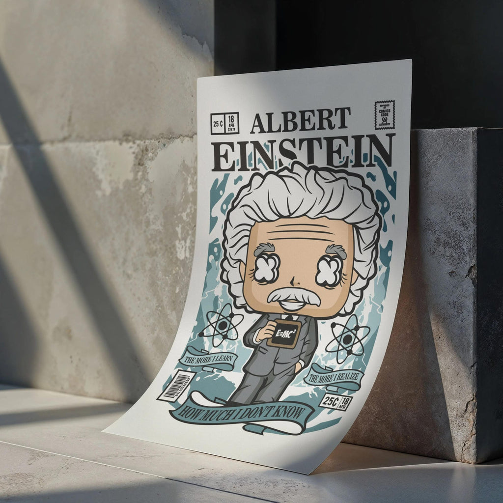 Einstein Art Wall Decor – Retro Cartoon Comic Poster