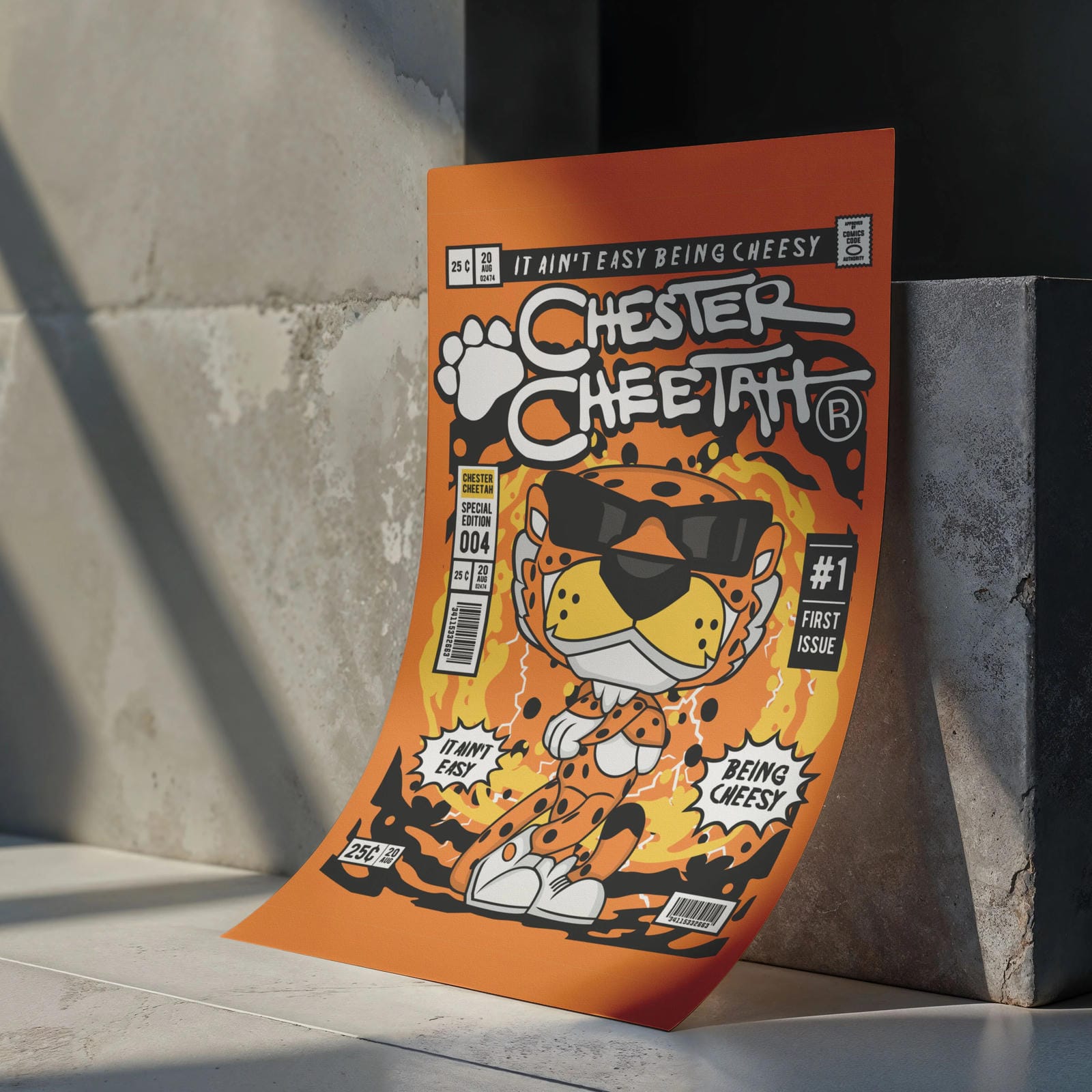 Chester Cheetah Art Wall Decor – Retro Cartoon Comic Poster