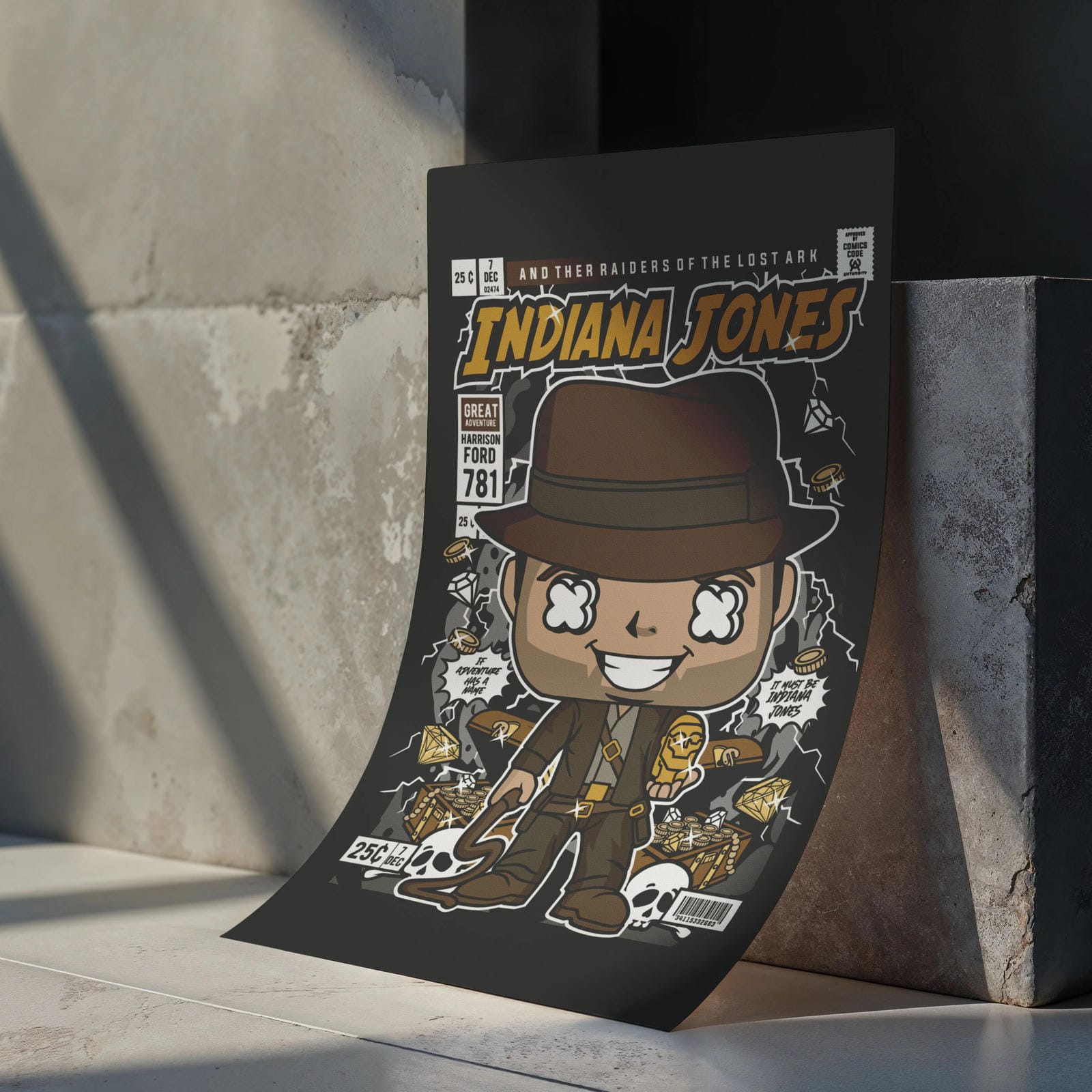 Indiana Jones Art Wall Decor – Retro Cartoon Comic Poster