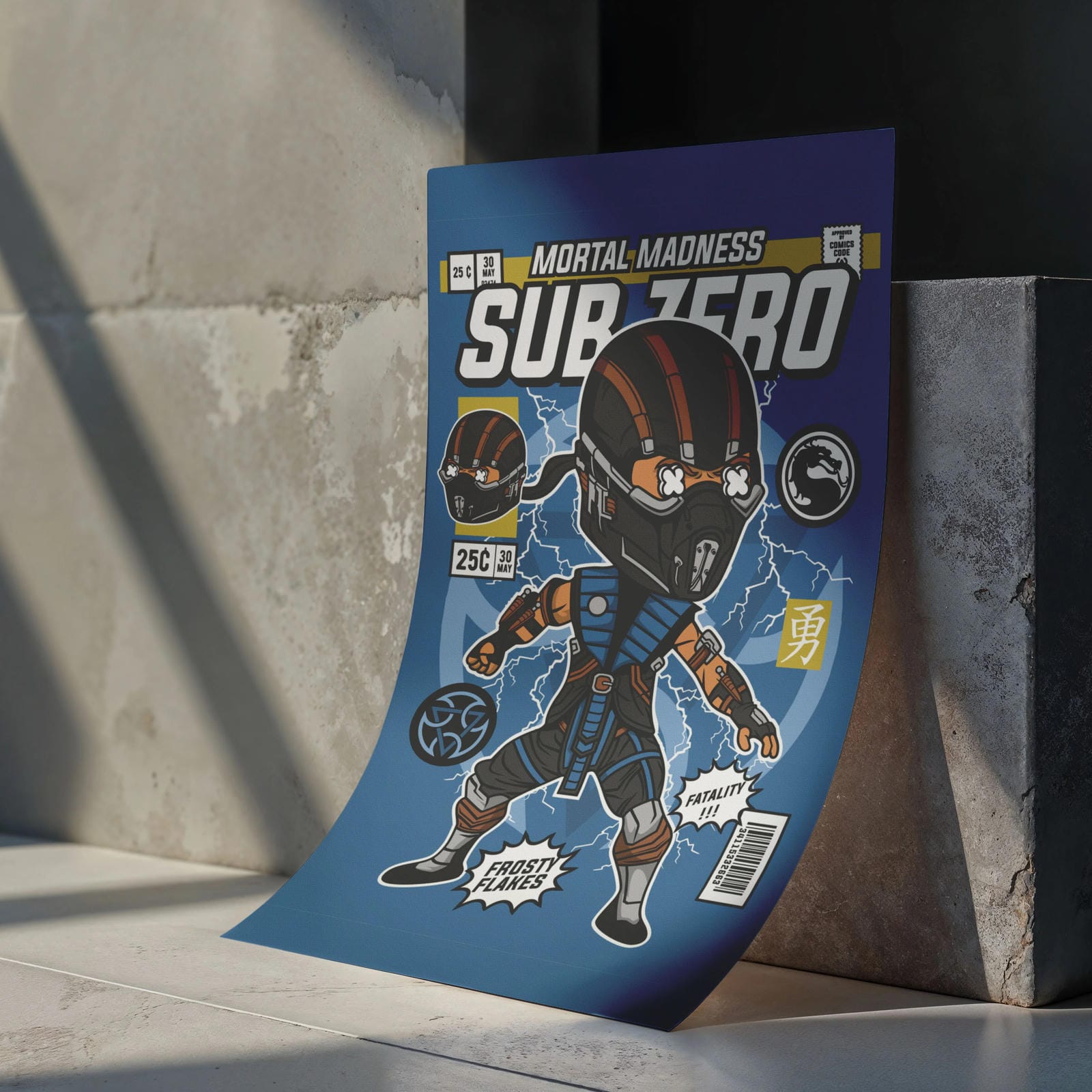 Sub Zero Art Wall Decor – Retro Cartoon Comic Poster