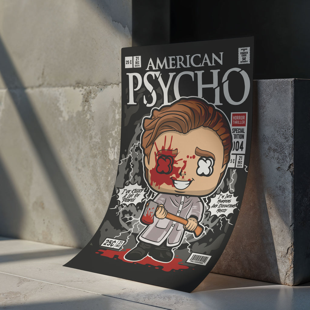 American Psycho Pop Art Wall Decor – Retro Cartoon Comic Poster