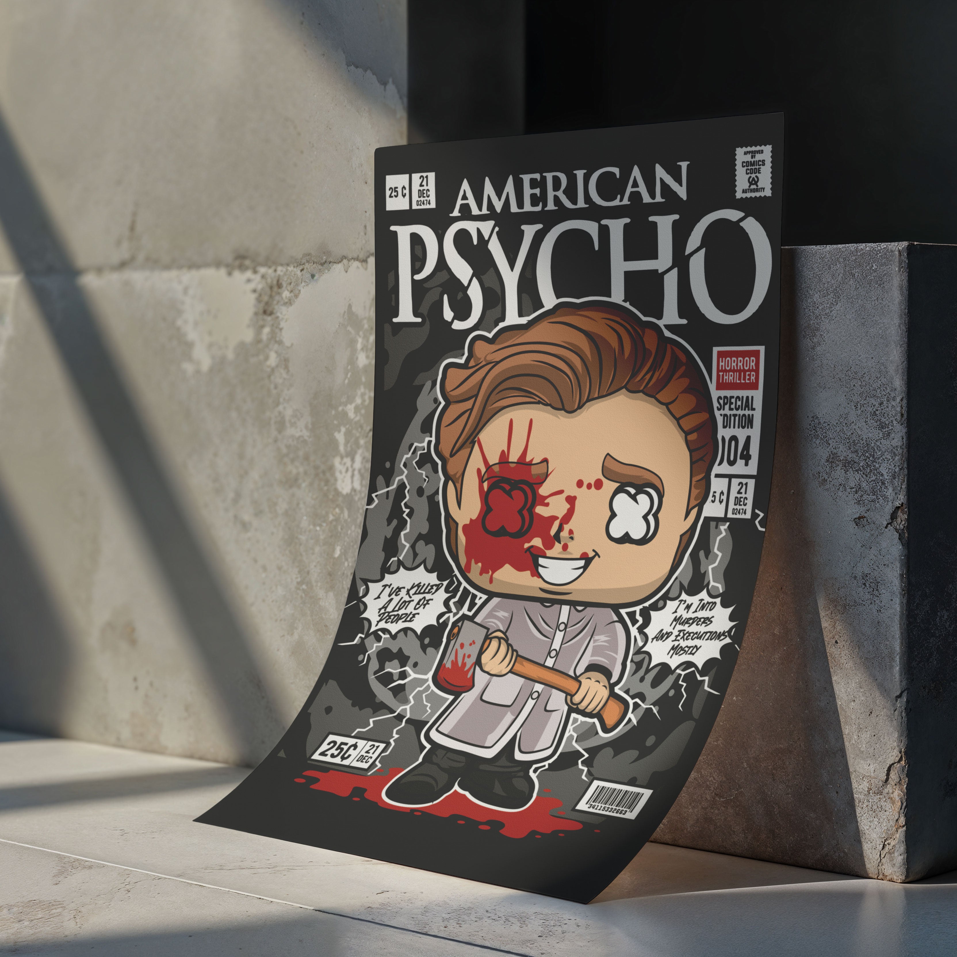 American Psycho Pop Art Wall Decor – Retro Cartoon Comic Poster