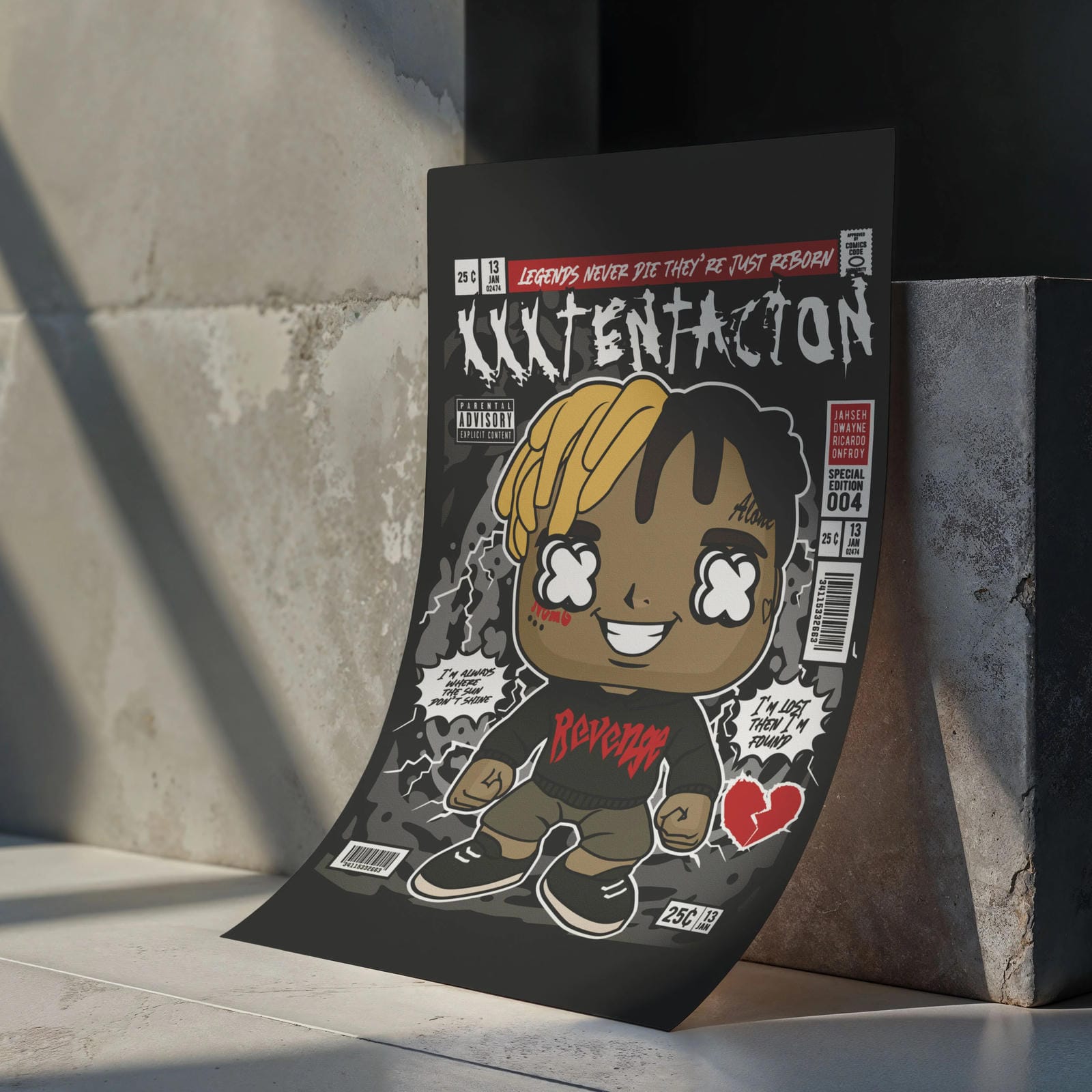 XXXTENTACION Art Wall Decor – Retro Cartoon Comic Poster