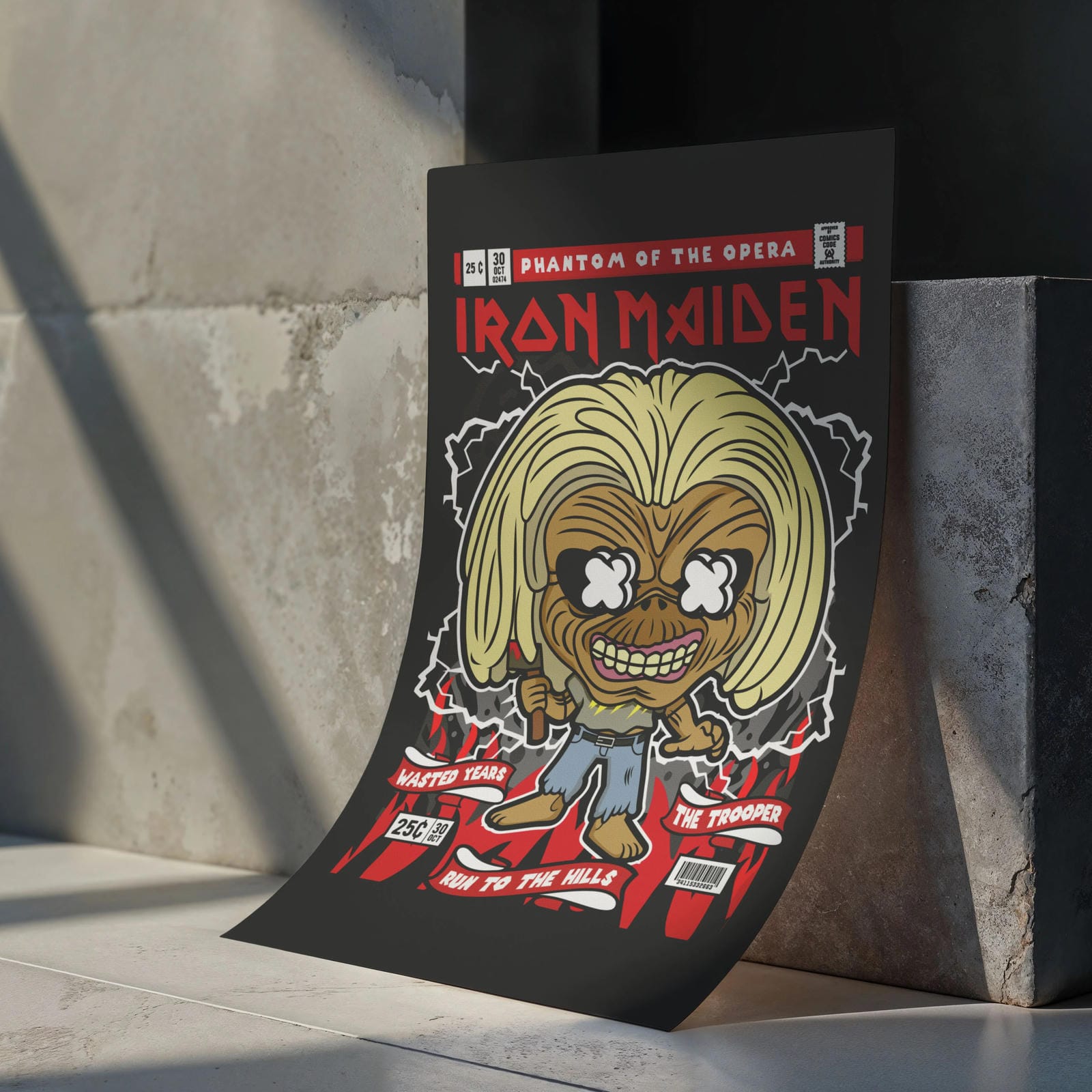 Iron Maiden Art Wall Decor – Retro Cartoon Comic Poster