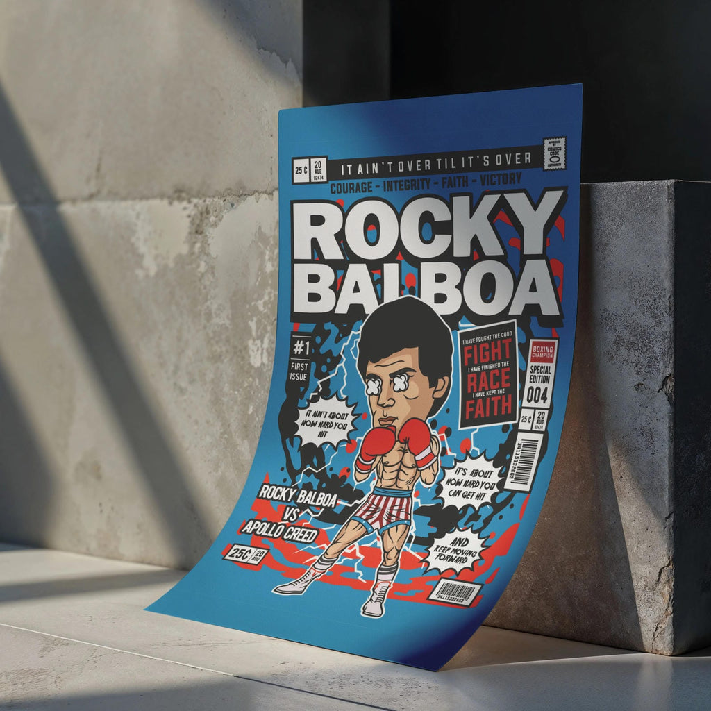 Rocky Balboa Art Wall Decor – Retro Cartoon Comic Poster