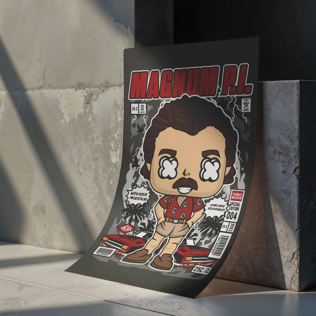 Magnum PI Art Wall Decor – Retro Cartoon Comic Poster