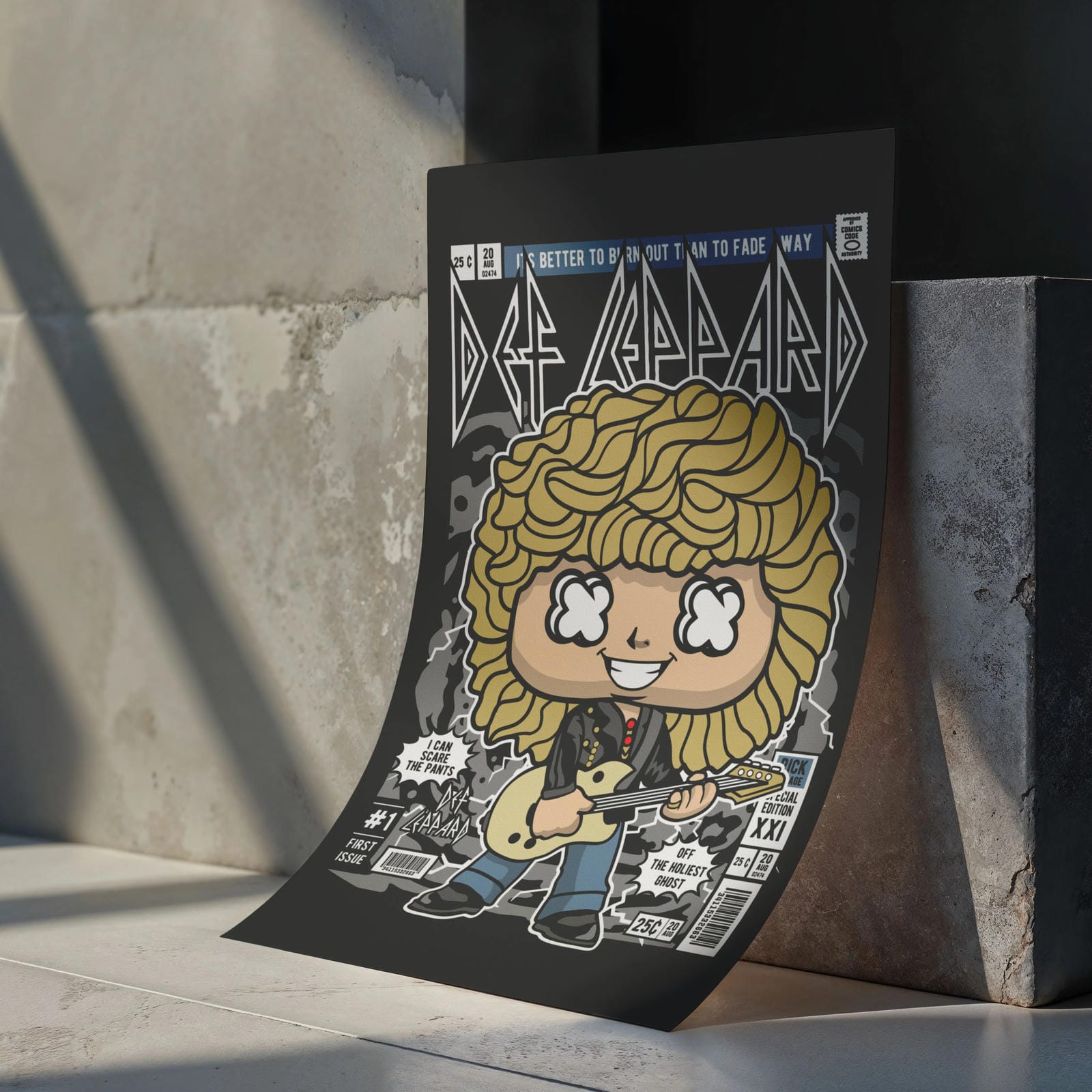 Rick Savage Deff Lepard Art Wall Decor – Retro Cartoon Comic Poster