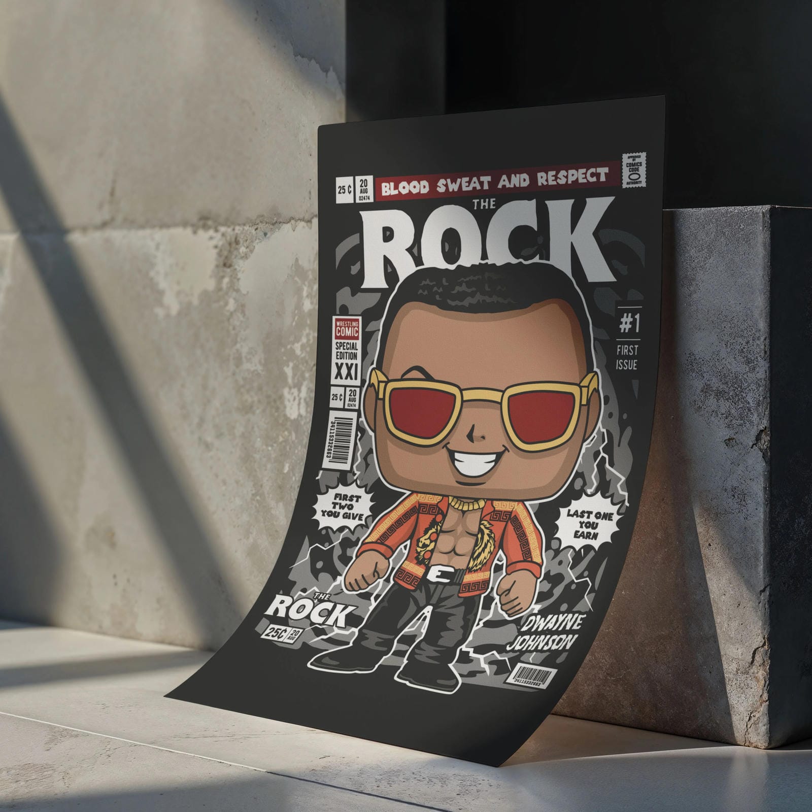 The Rock Art Wall Decor – Retro Cartoon Comic Poster