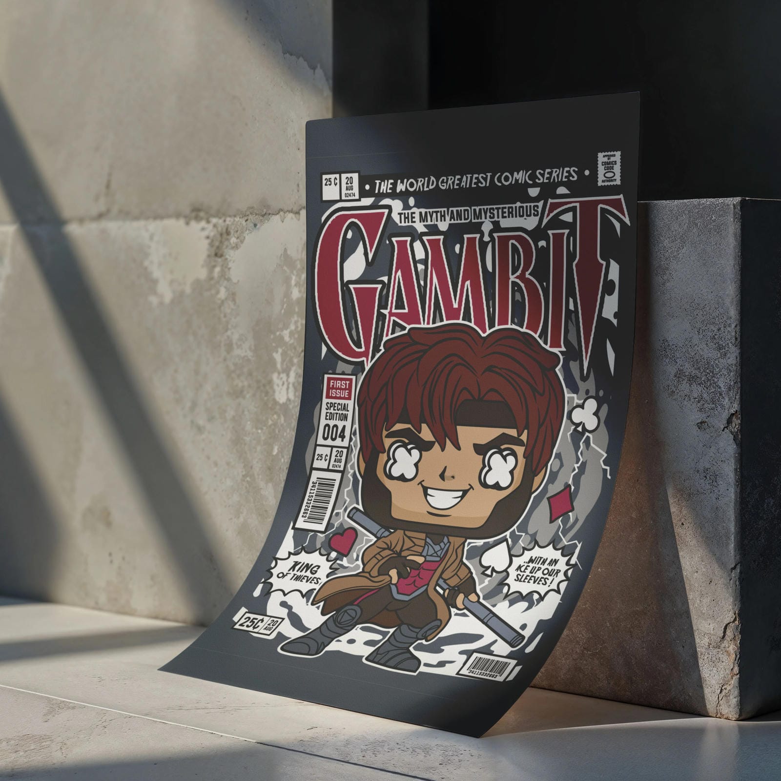 Gambit Art Wall Decor – Retro Cartoon Comic Poster