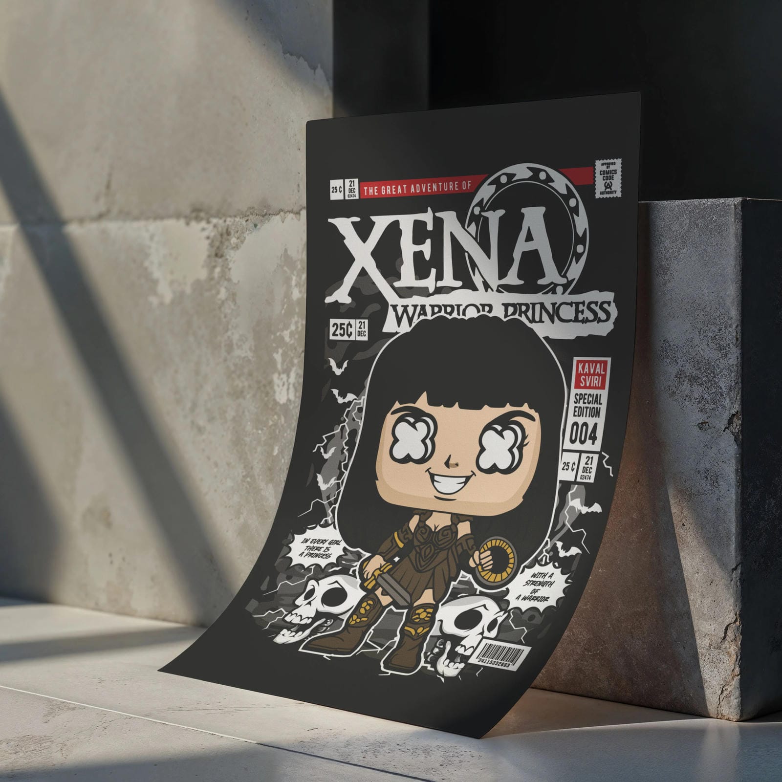 Xena Art Wall Decor – Retro Cartoon Comic Poster