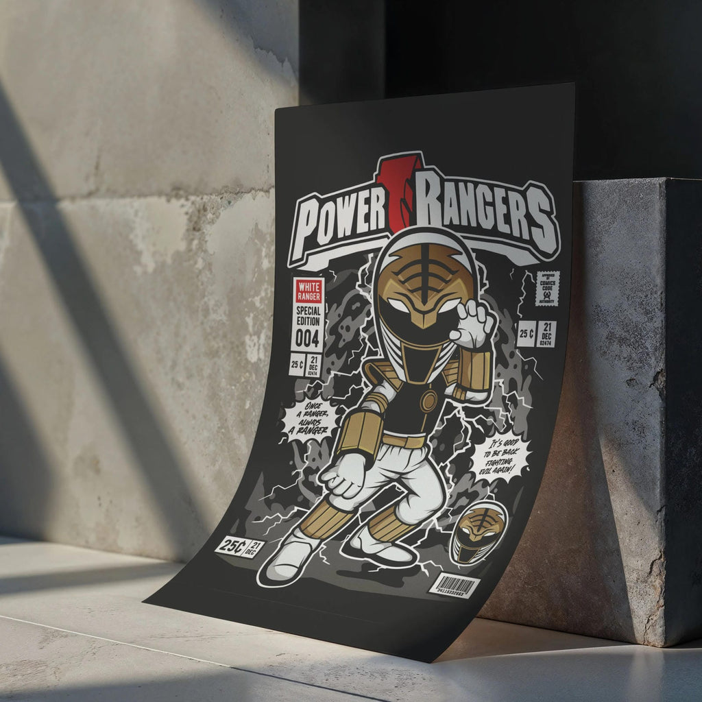 Power Ranger Art Wall Decor – Retro Cartoon Comic Poster