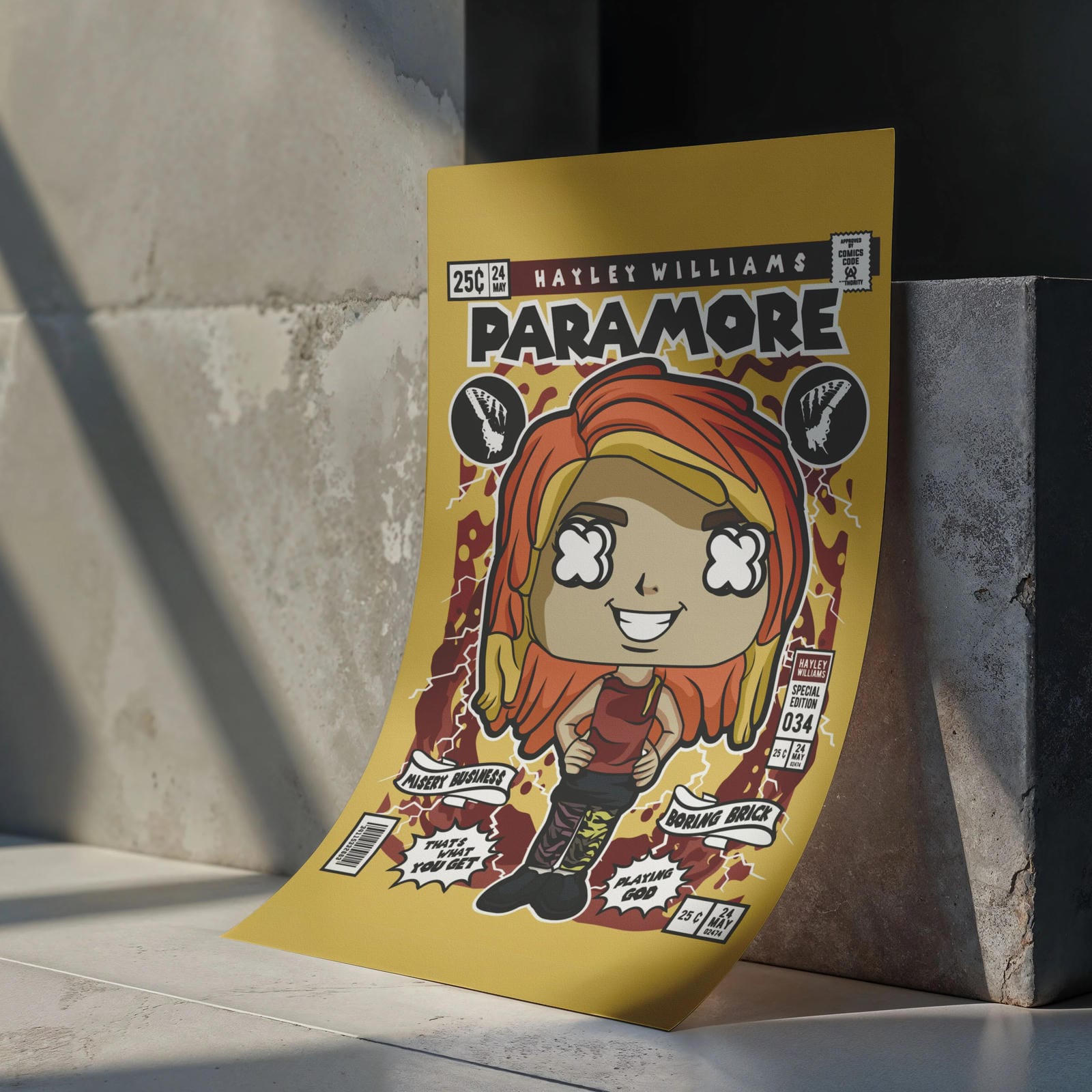 Paramore Hayley Williams Art Wall Decor – Retro Cartoon Comic Poster