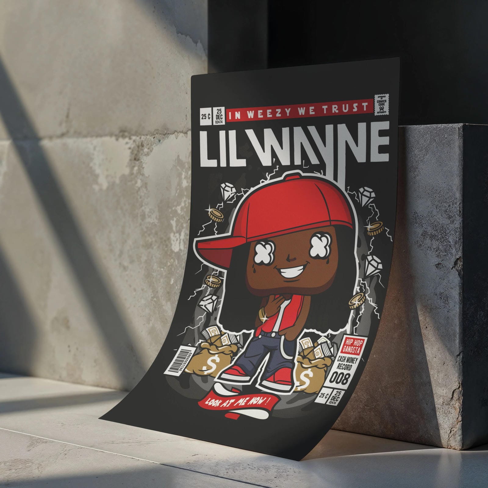 Lil Wayne Art Wall Decor – Retro Cartoon Comic Poster
