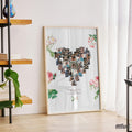 Custom Floral Heart Photo Collage Print