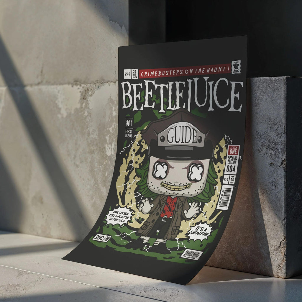 Beetlejuice Pop Art Wall Decor – Retro Cartoon Comic Poster