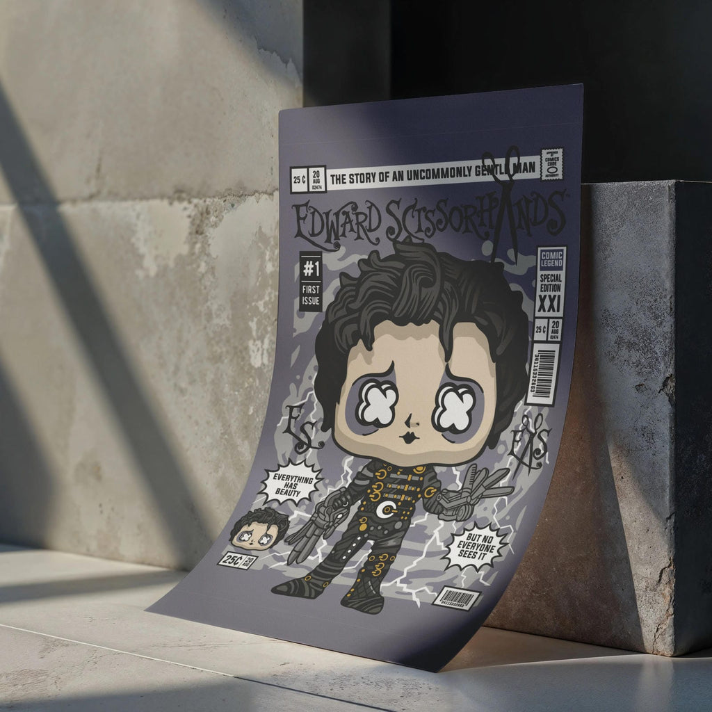 Edward Scrissorhands Art Wall Decor – Retro Cartoon Comic Poster