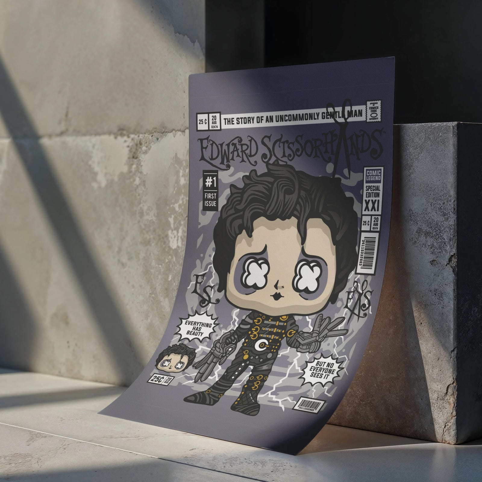 Edward Scrissorhands Art Wall Decor – Retro Cartoon Comic Poster